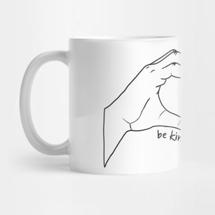 Black and White Heart Shaped Hands Drawing Mug